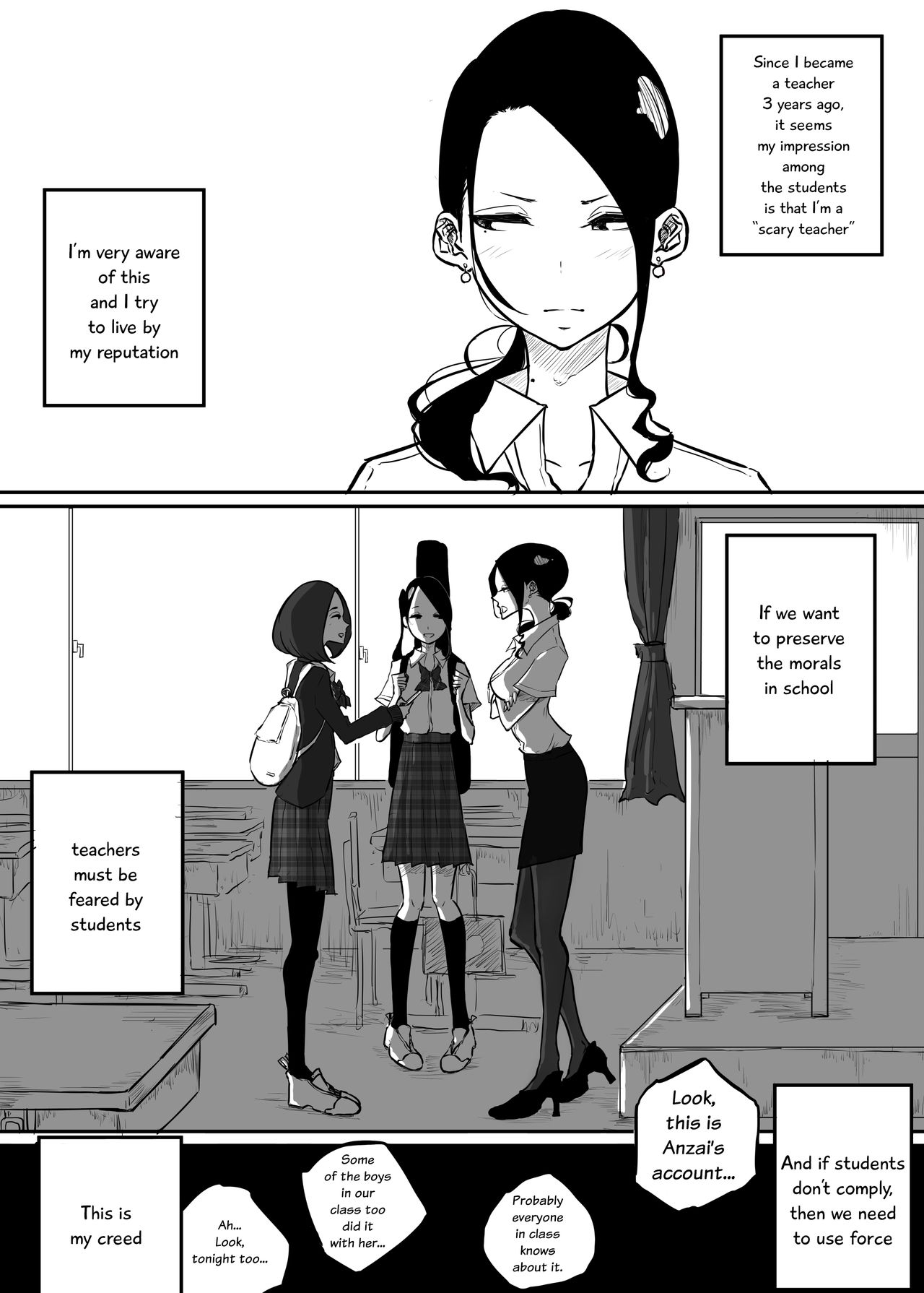 The Story of a Strict Teacher Who Got Fucked by Her Gyaru Bitch Student page 8