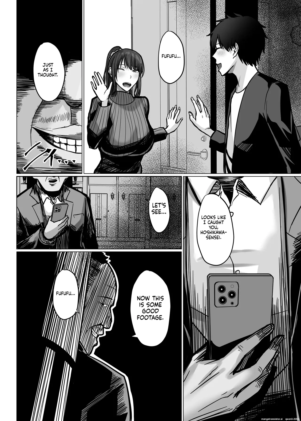 The story of how a busty, older teacher girlfriend gets seduced and cheated on by the principal with a huge penis. page 13