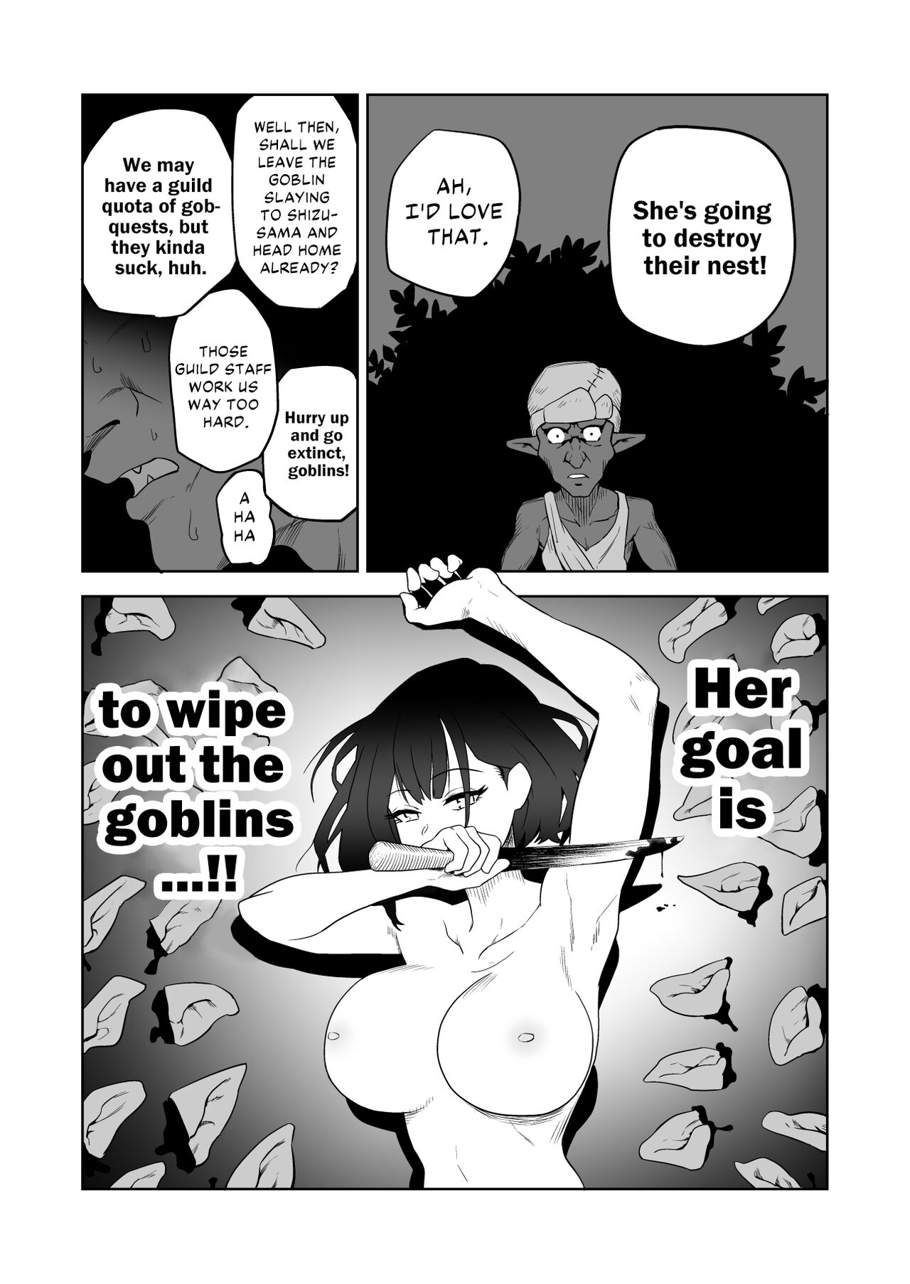 The Story of How a Masochistic Female Knight Looking to Get Gangbanged by Weaklings Became a Goblin Slave for Real; Part 1 page 13