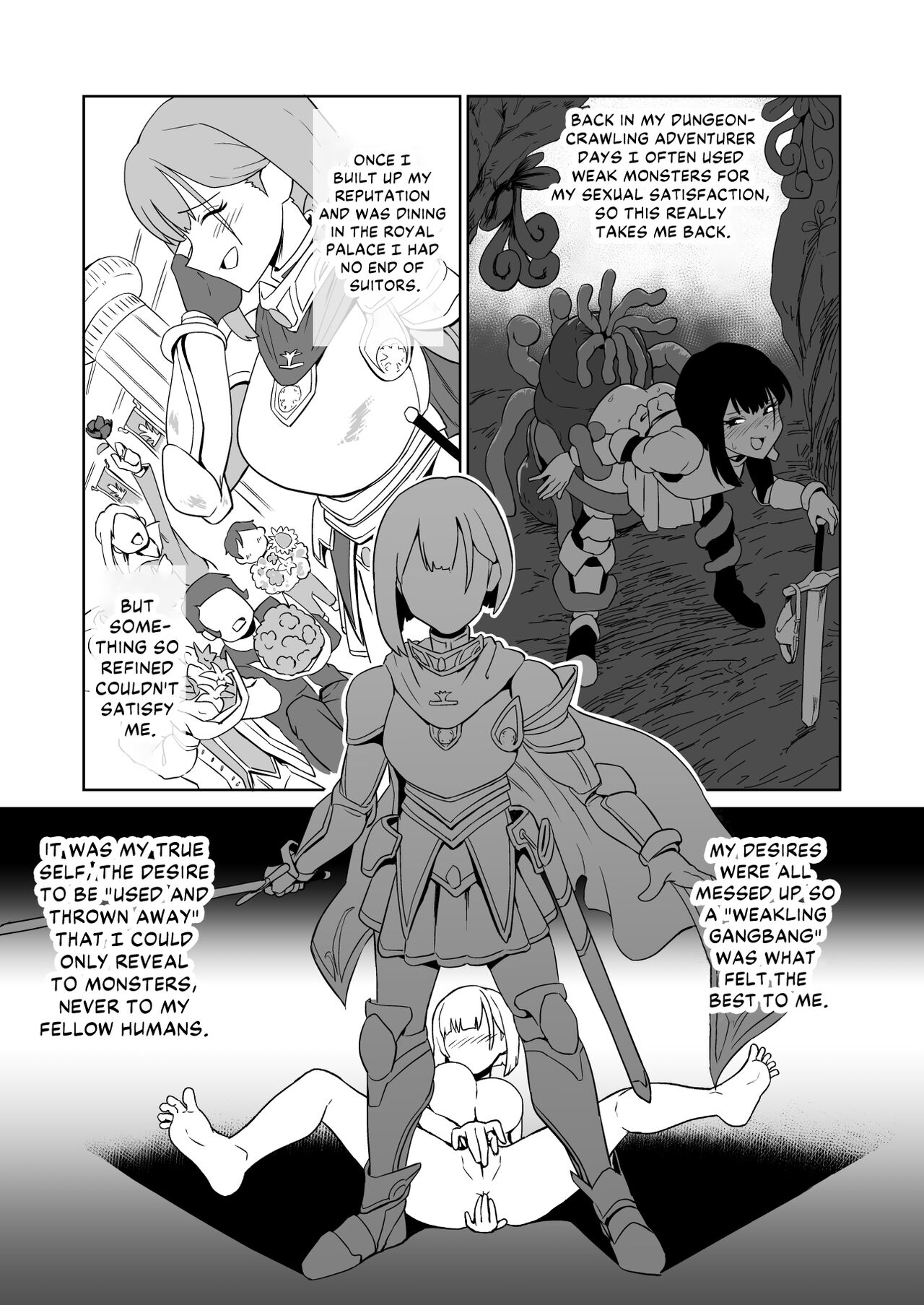 The Story of How a Masochistic Female Knight Looking to Get Gangbanged by Weaklings Became a Goblin Slave for Real; Part 1 page 21