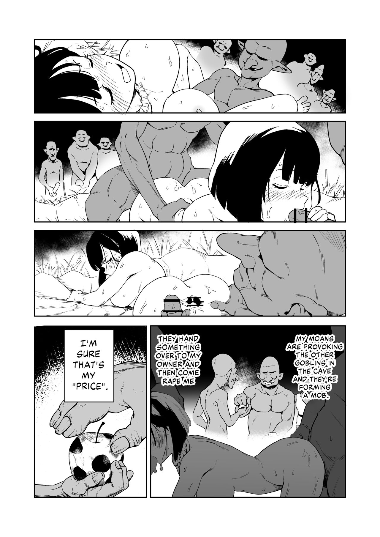 The Story of How a Masochistic Female Knight Looking to Get Gangbanged by Weaklings Became a Goblin Slave for Real; Part 1 page 34