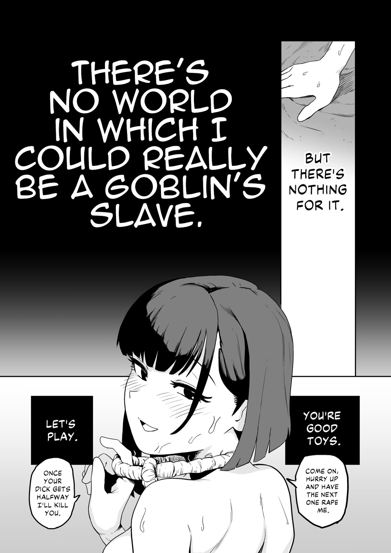The Story of How a Masochistic Female Knight Looking to Get Gangbanged by Weaklings Became a Goblin Slave for Real; Part 1 page 48