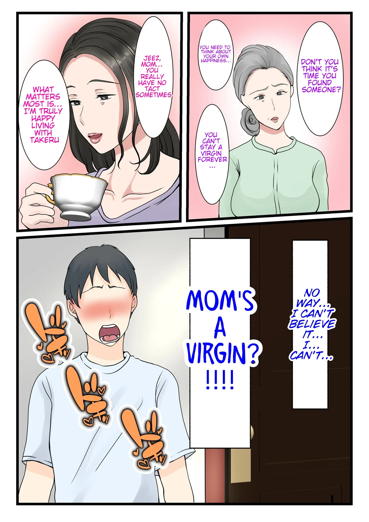 The story of how a virgin mother conceived a child with her son. page 7