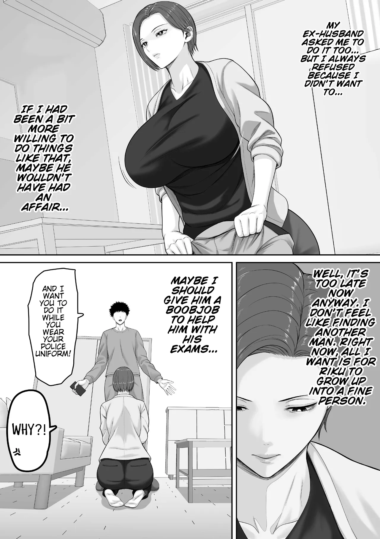 The story of how my seriously huge-breasted police sergeant mom milked my dick with her pussy. page 23