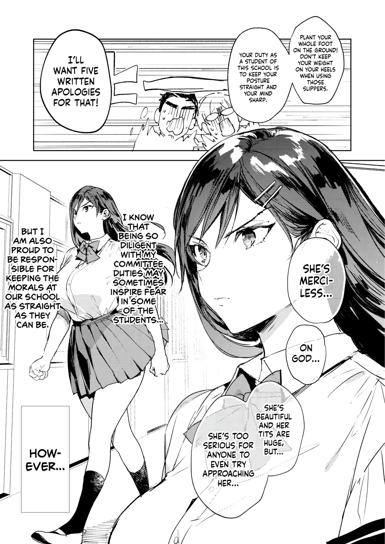 The Strict Head of the DIsciplinary Committee Just Can't Stop Masturbating at School! page 6