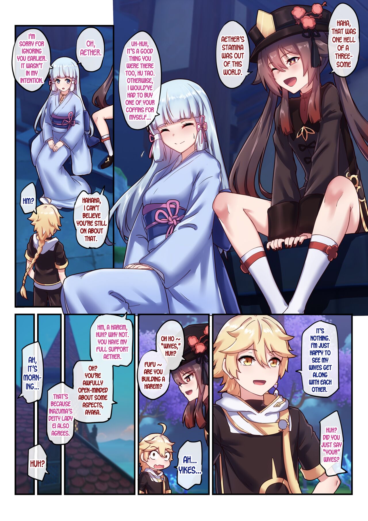The Traveler's Wives Hu Tao & Kamisato Ayaka page 16