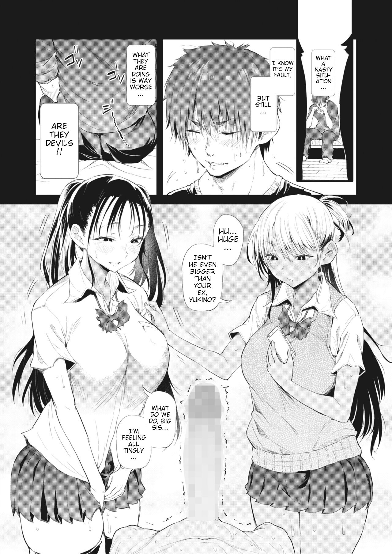 They Caught My Crime On Camera Black And White Gyaru Sisters page 10