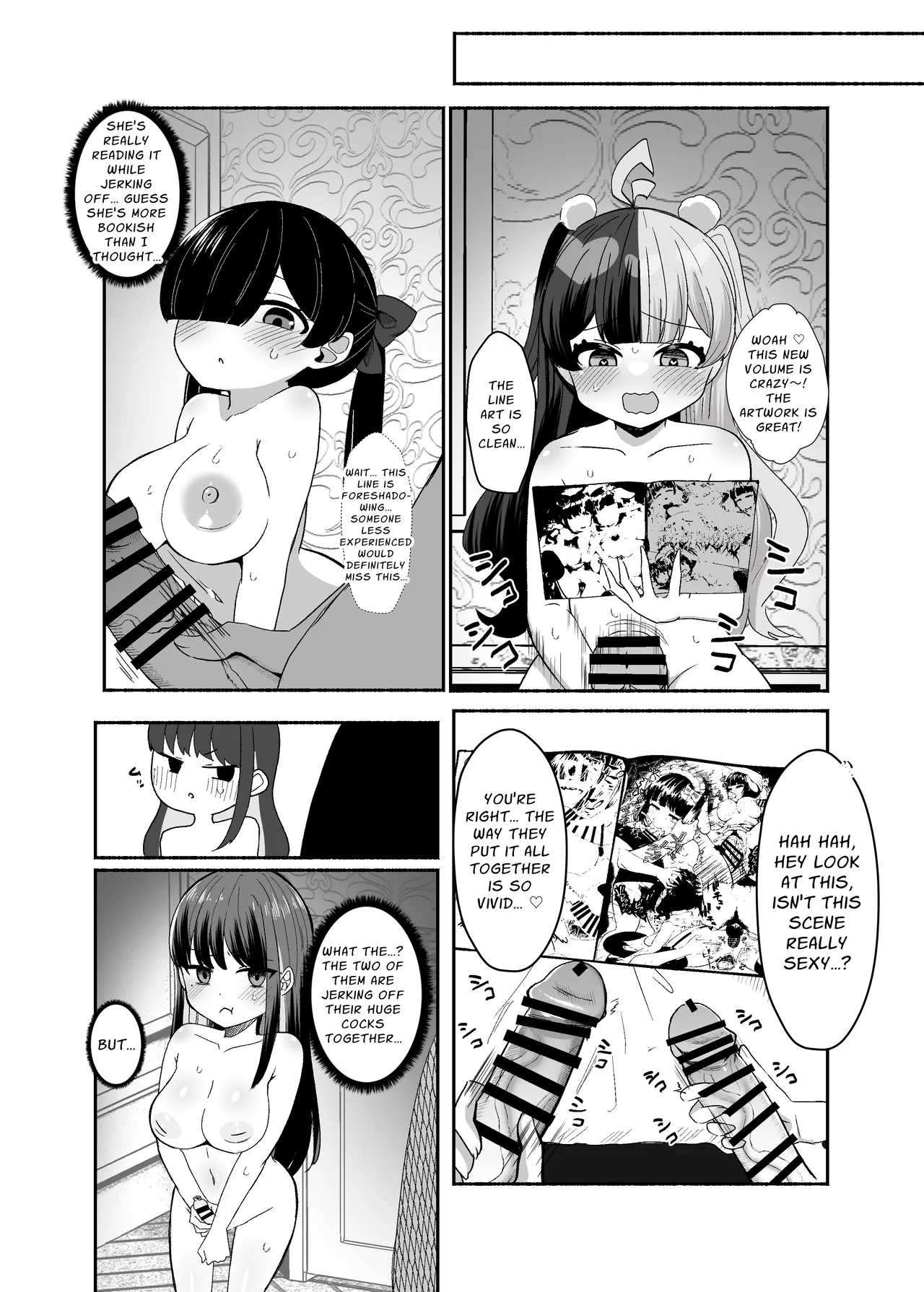 Three Dick Girls Jerked Off To Their Summer Comiket Loot, Fucked, And Then Did It Again page 20