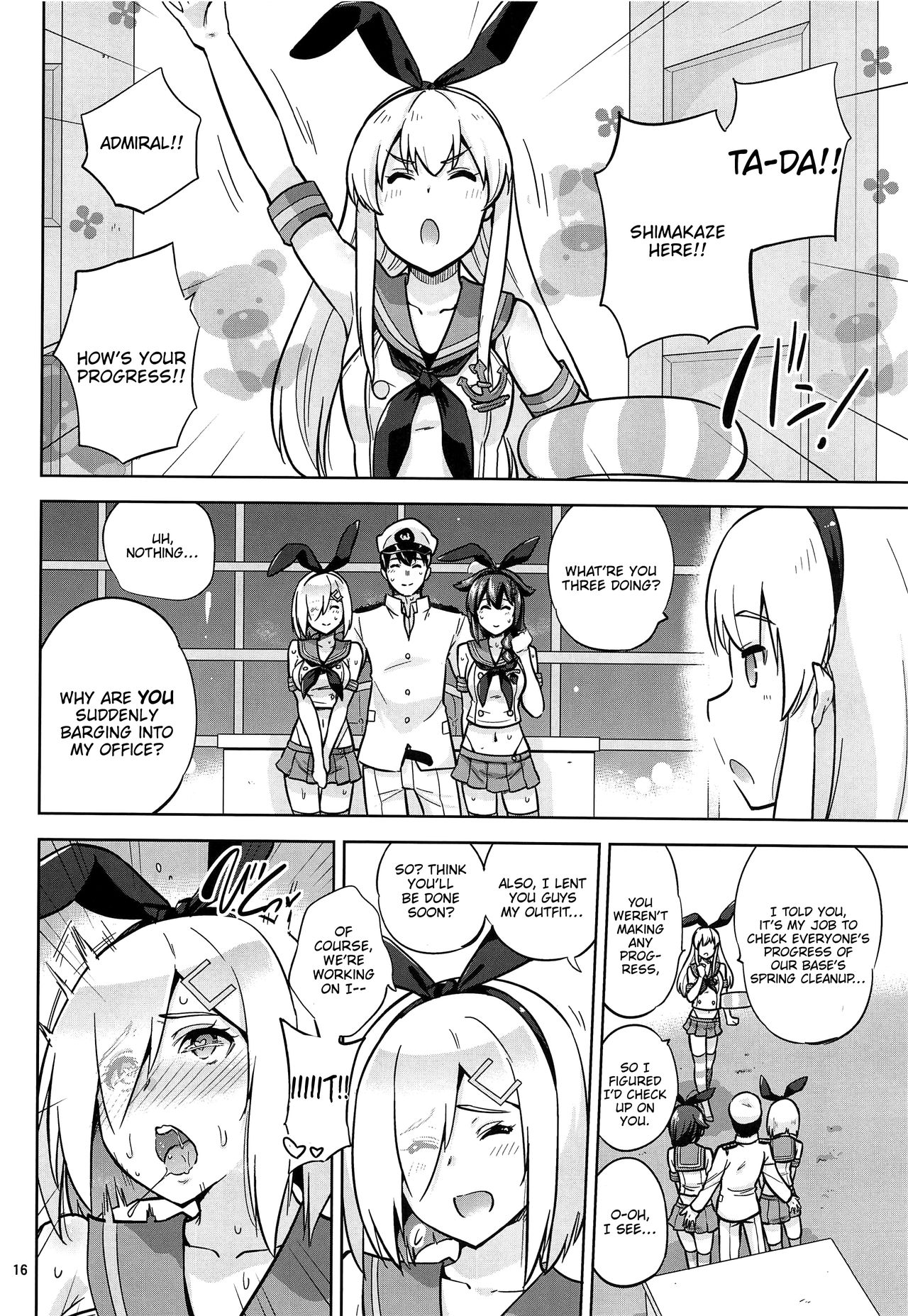 Together with Shigure and Hamakaze Wearing Zekamashi outfits. page 17