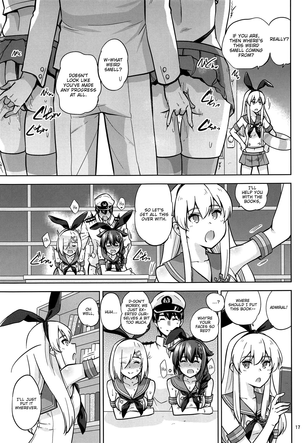 Together with Shigure and Hamakaze Wearing Zekamashi outfits. page 18