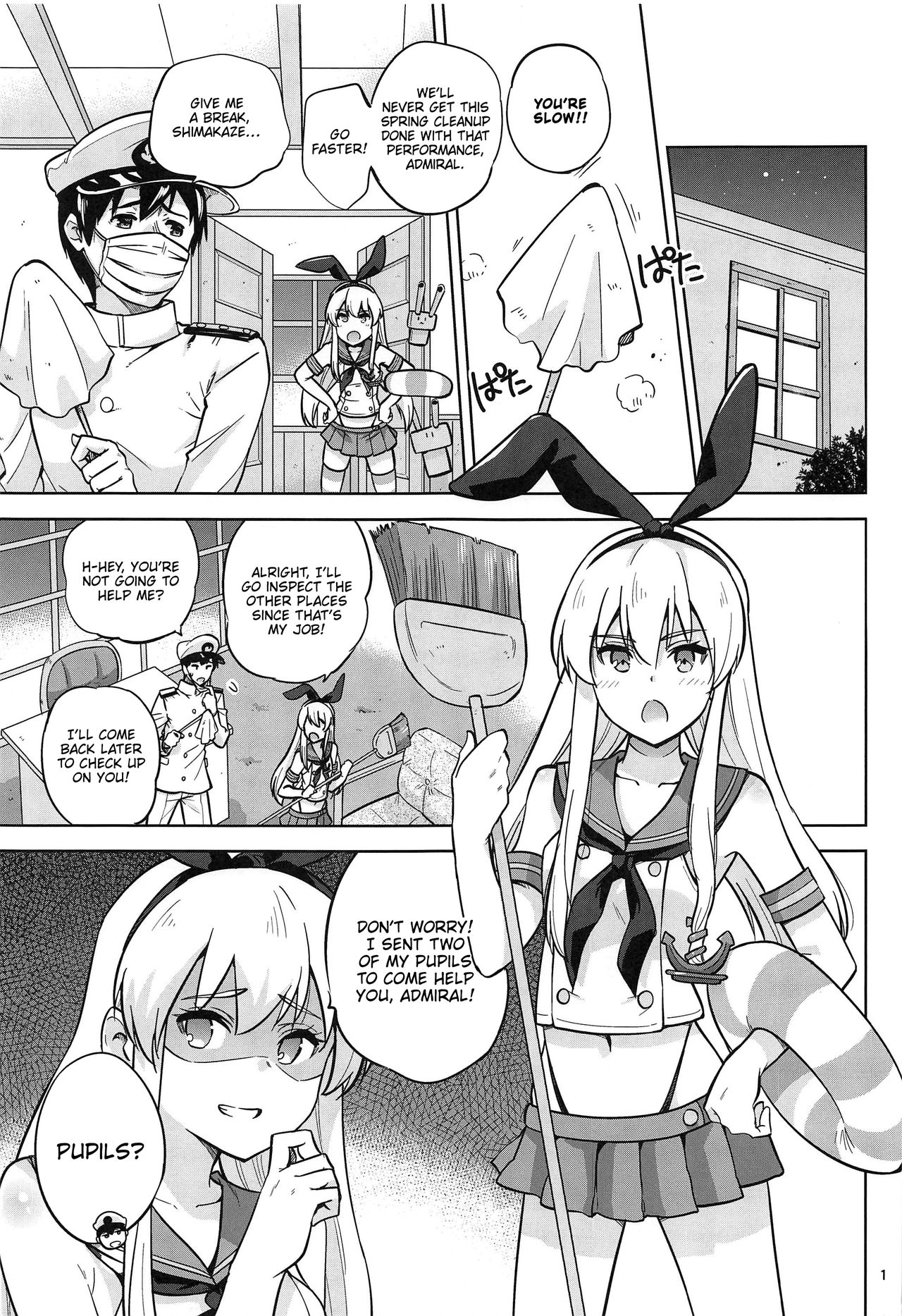 Together with Shigure and Hamakaze Wearing Zekamashi outfits. page 2