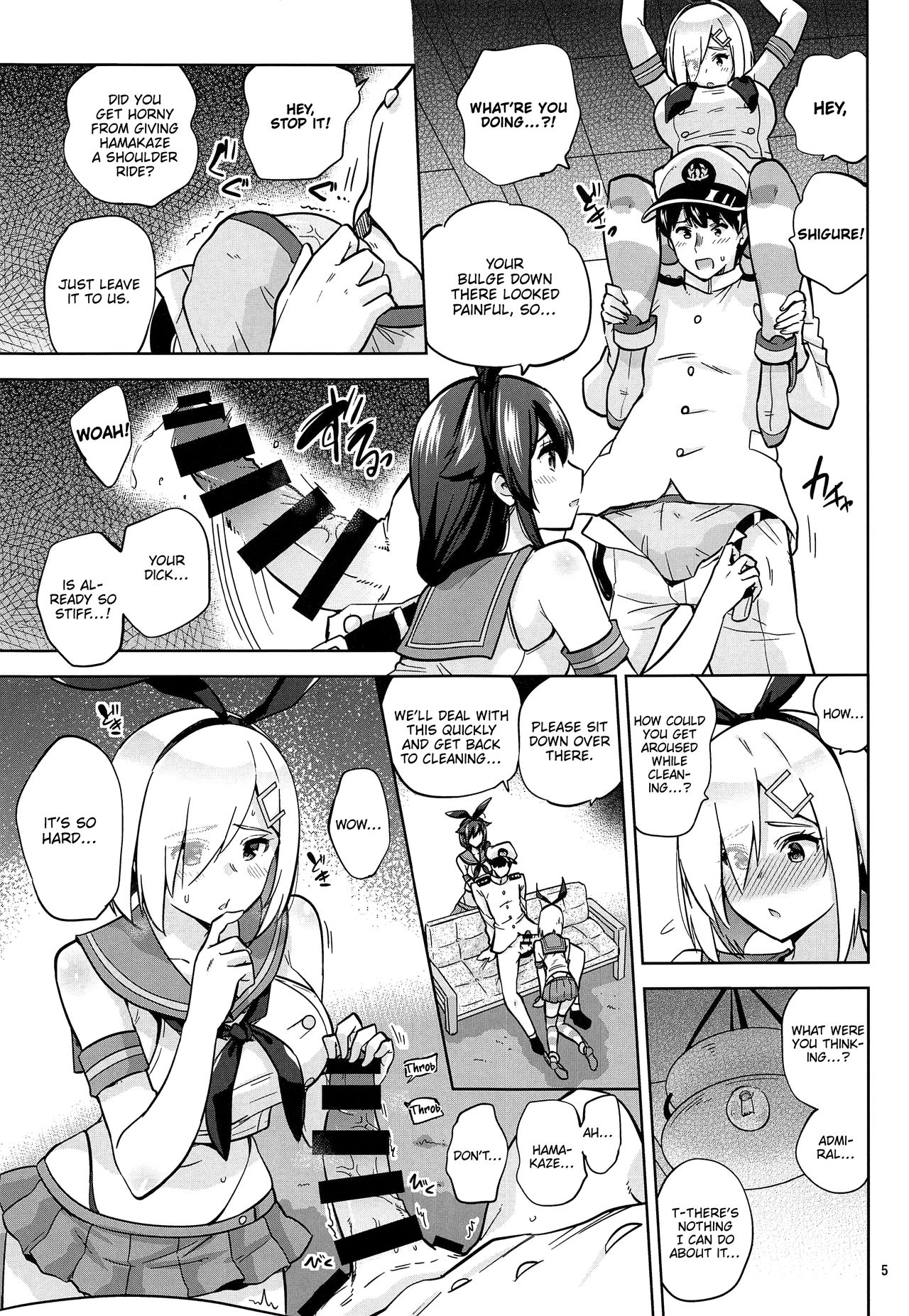 Together with Shigure and Hamakaze Wearing Zekamashi outfits. page 6