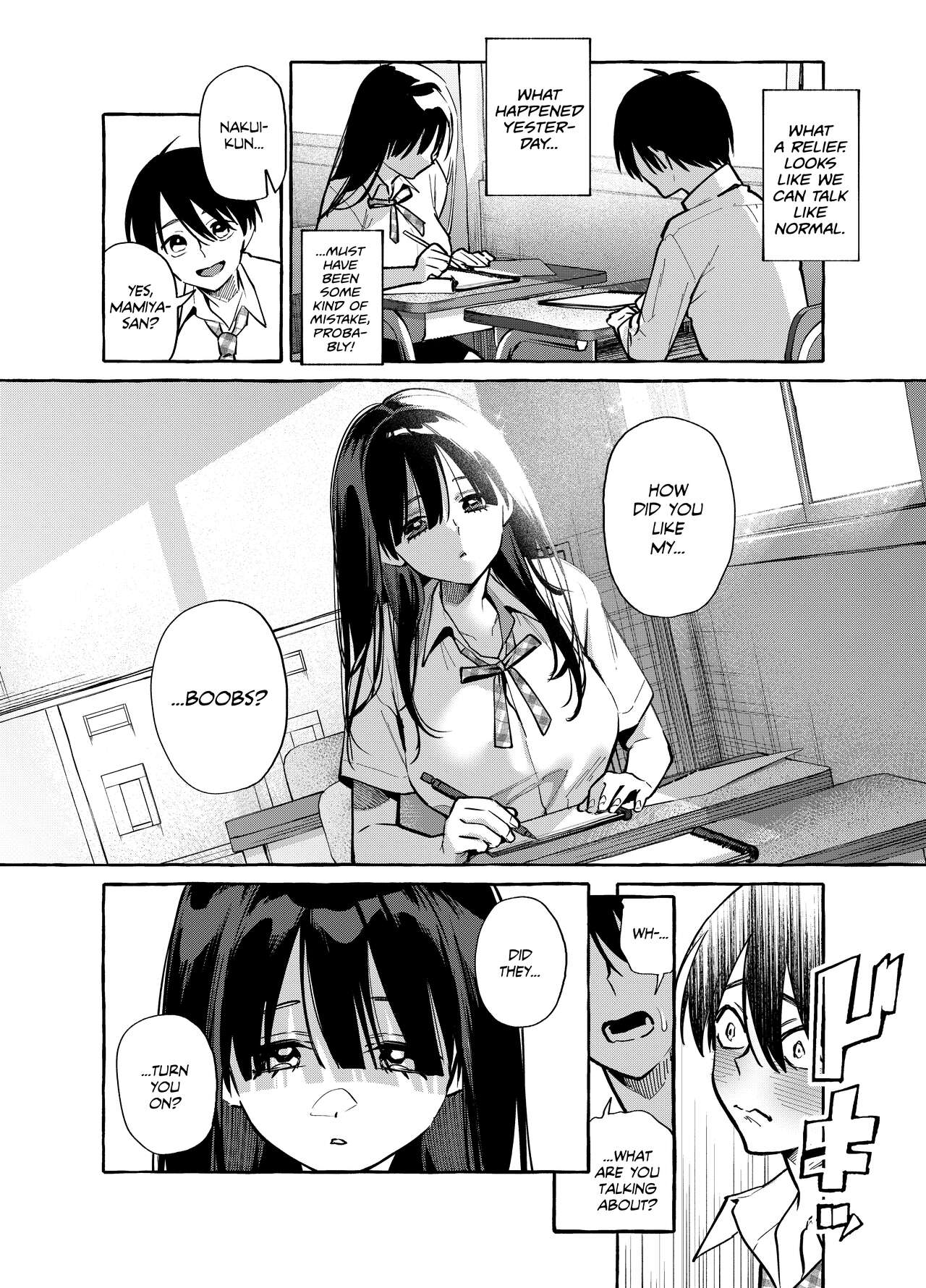 Tonari no Seki no Mamiya-san - Mamiya shows off her boobs. page 11