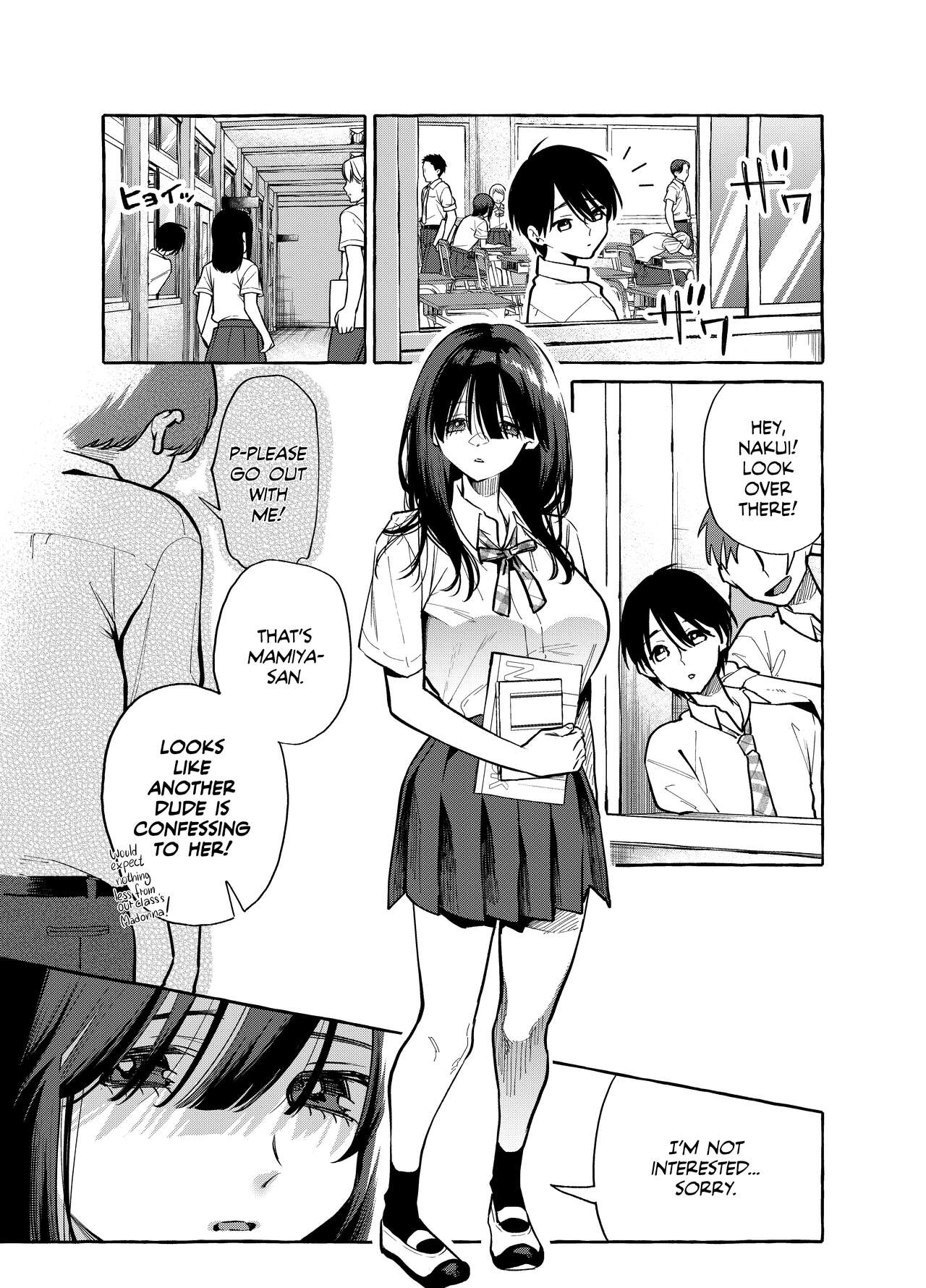 Tonari no Seki no Mamiya-san - Mamiya shows off her boobs. page 2
