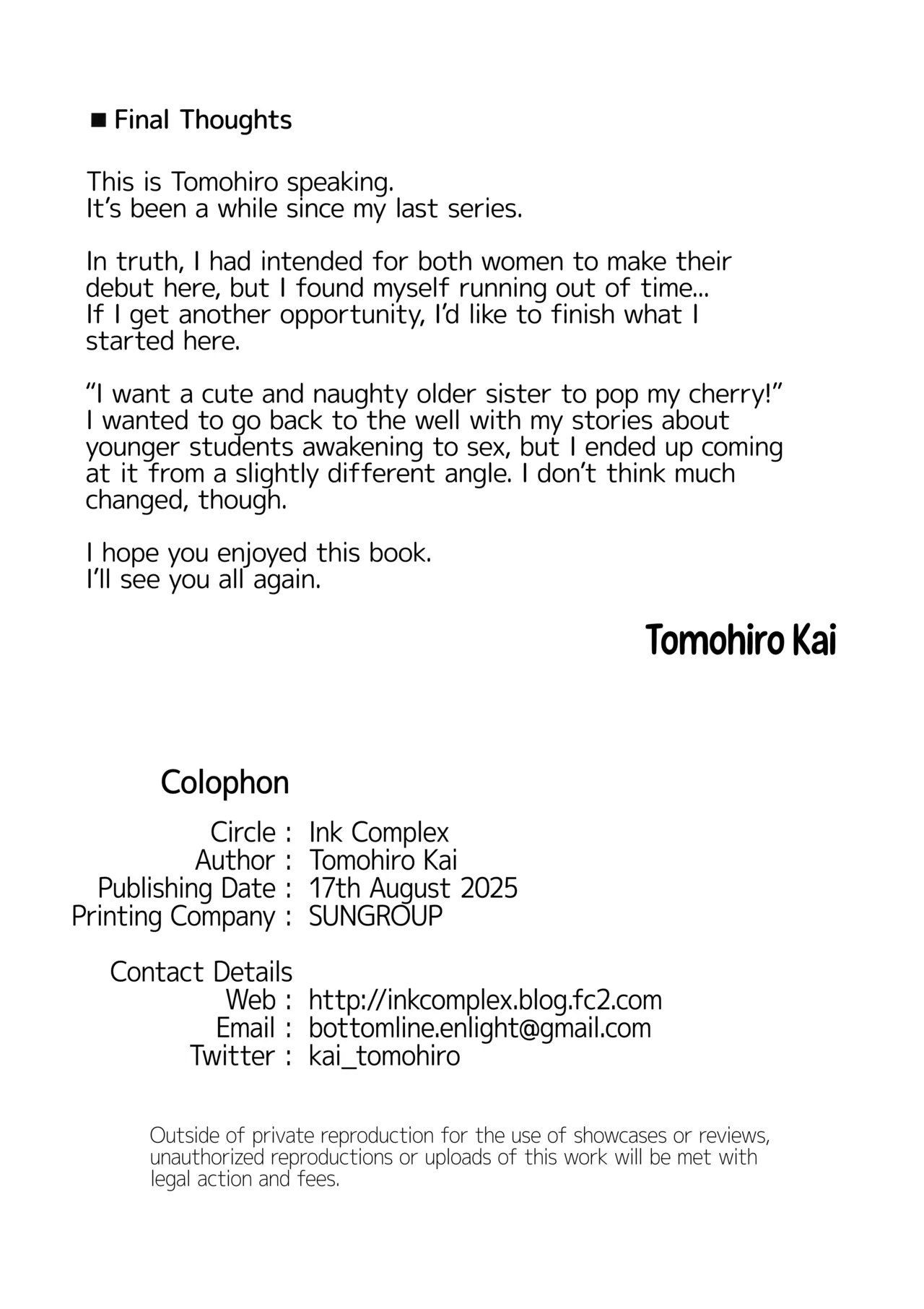 Tower Reception, at your Service! page 61