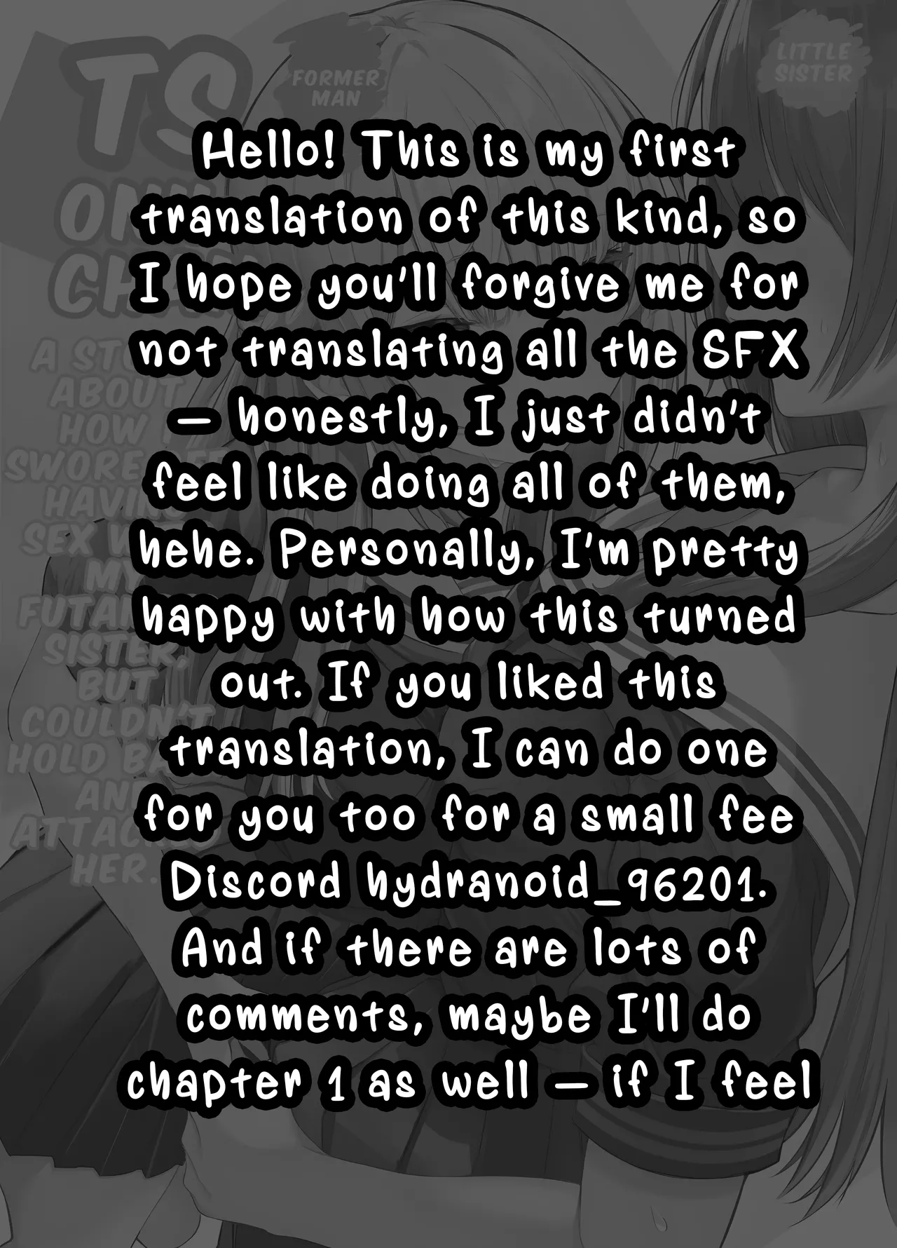 TS Onii-chan ~Futanari Imouto to no Ecchi Kinshi o Chikatta noni Gaman Dekizu ni Osoi ni Kuru Hanashi~ page 59