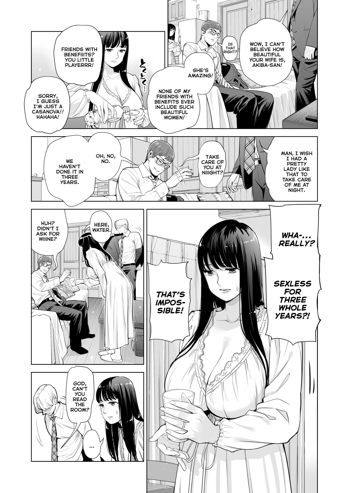 Tsukiyo no Midare Zake (Zenpen) Moonlit Intoxication ~ A Housewife Stolen by a Coworker Besides her Blackout Drunk Husband ~ Chapter 1 page 16