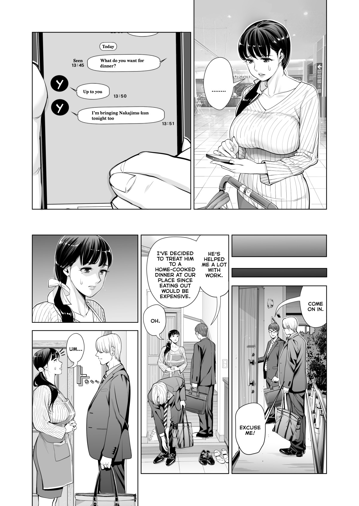 Tsukiyo no Midare Zake (Zenpen) Moonlit Intoxication ~ A Housewife Stolen by a Coworker Besides her Blackout Drunk Husband ~ Chapter 1 page 21