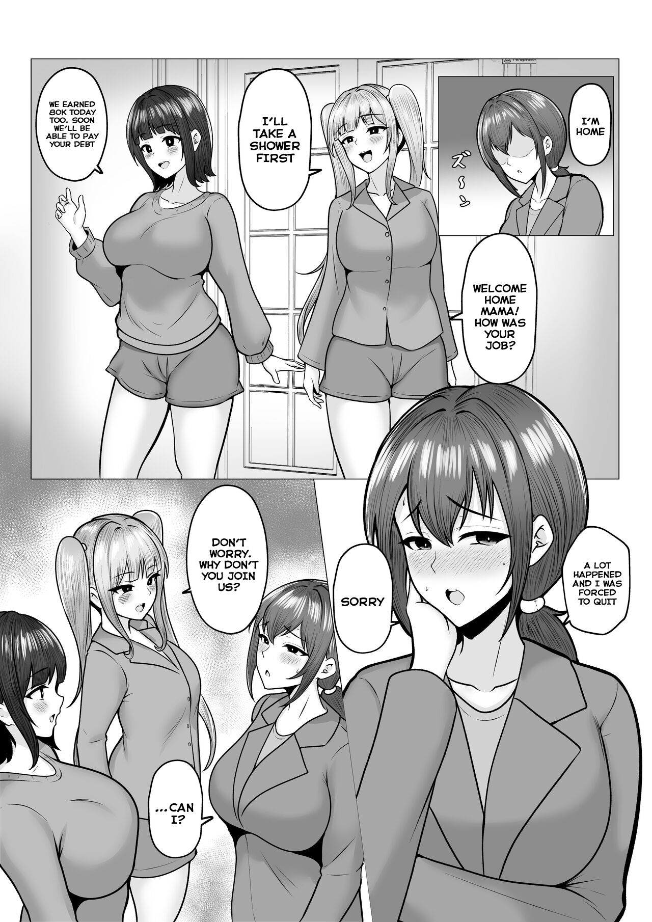 Watashi-tachi JK Shimai wa Mama to Issho ni Papakatsu Shitemasu page 37