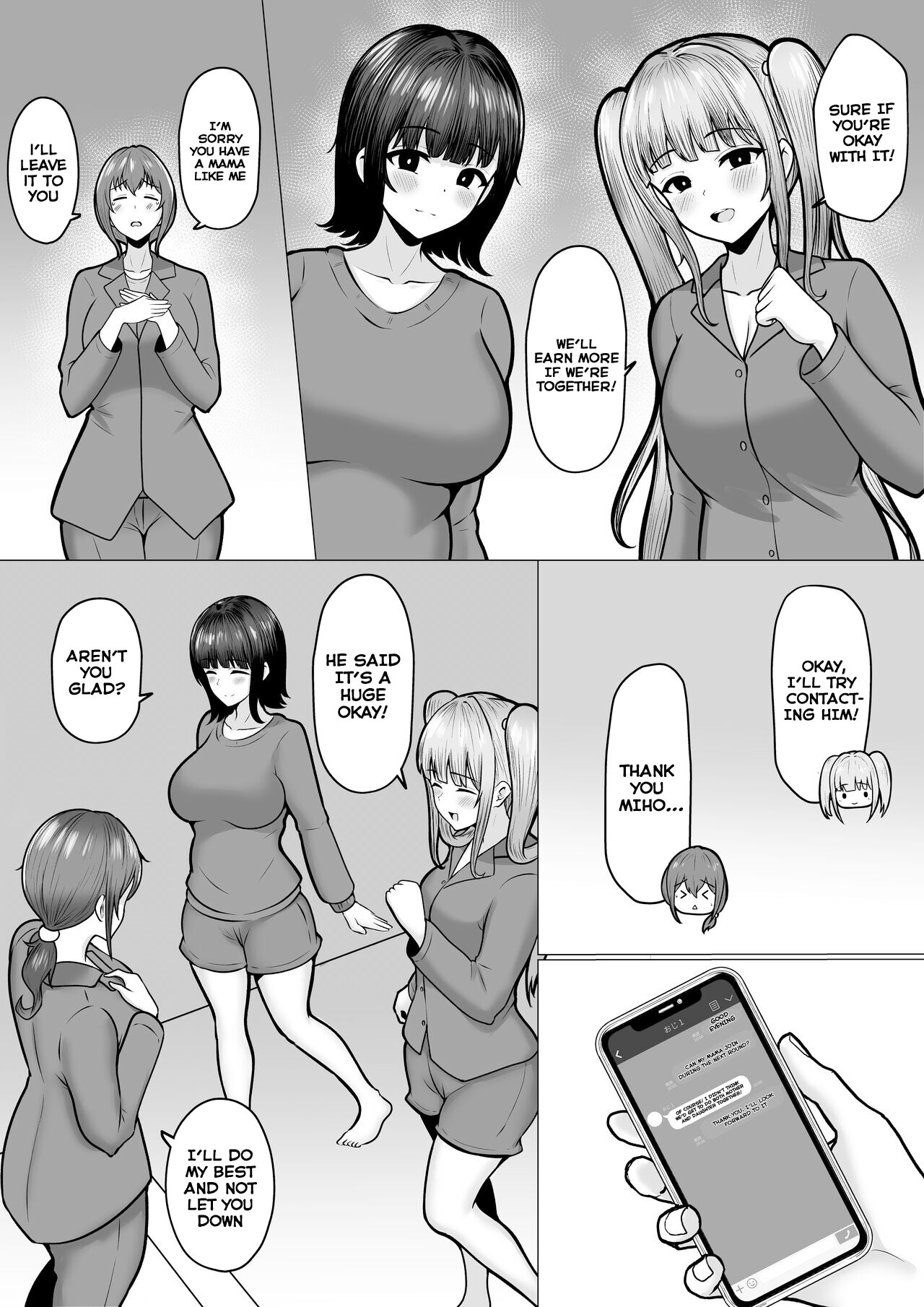 Watashi-tachi JK Shimai wa Mama to Issho ni Papakatsu Shitemasu page 38