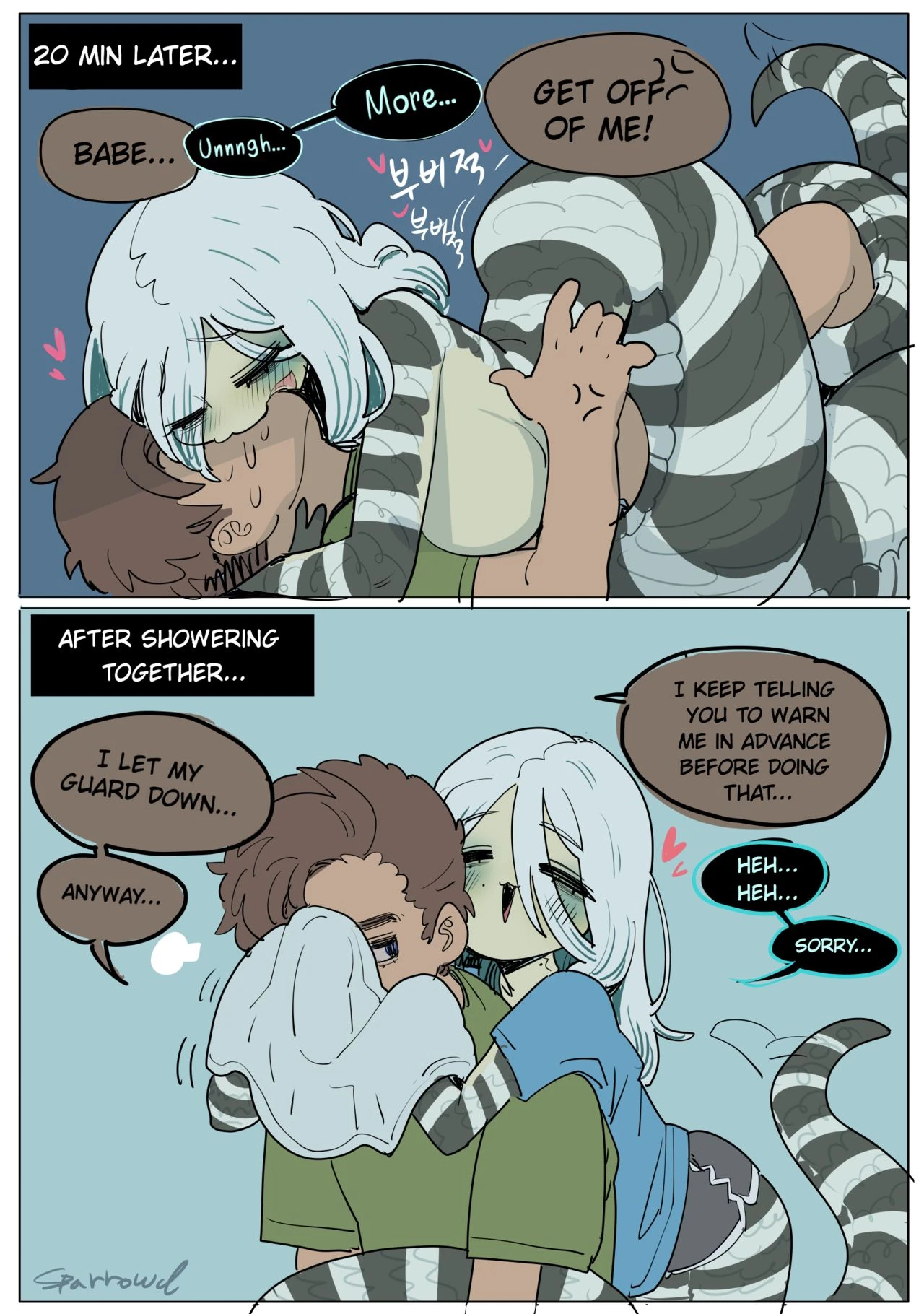 Wholesome diligent husband x Lewd sleepy Snake wife page 9