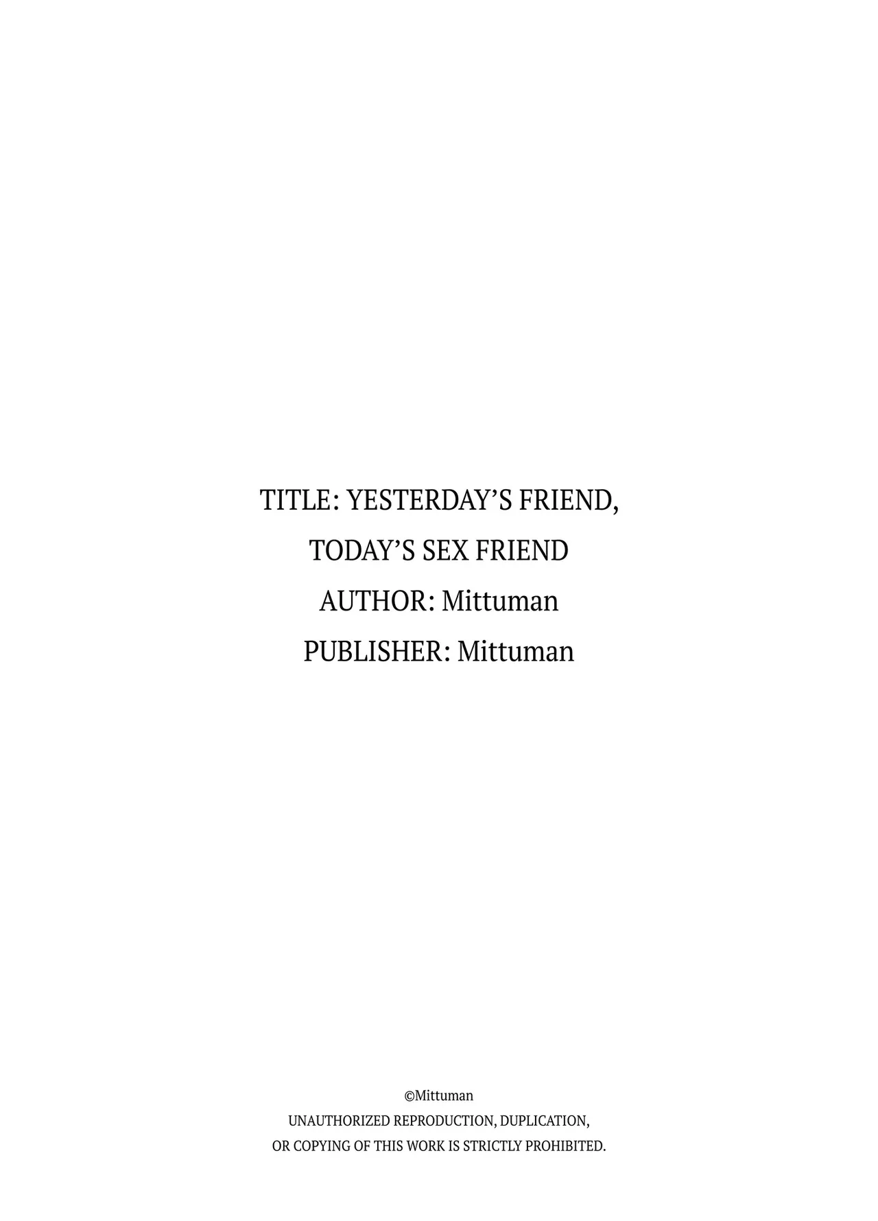 Yesterday's Friend, Today's Sex Friend. page 36