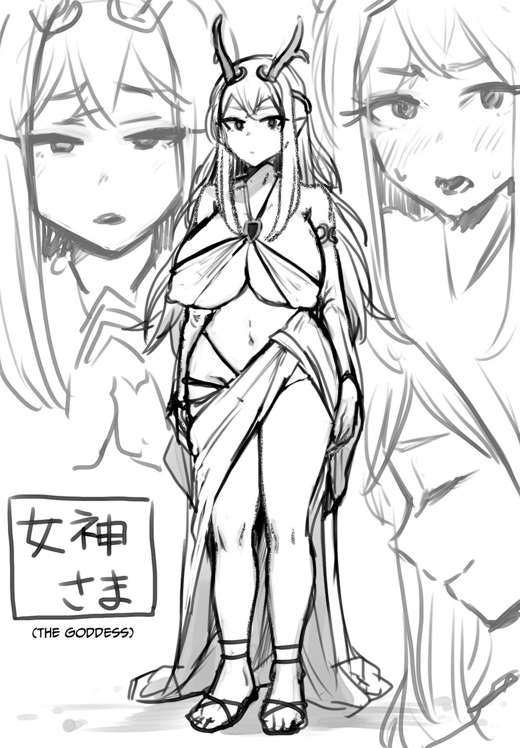 Yokkyuu Fuman Damegami [Futanari Chinpo Sword] o Sazukemasu. page 34