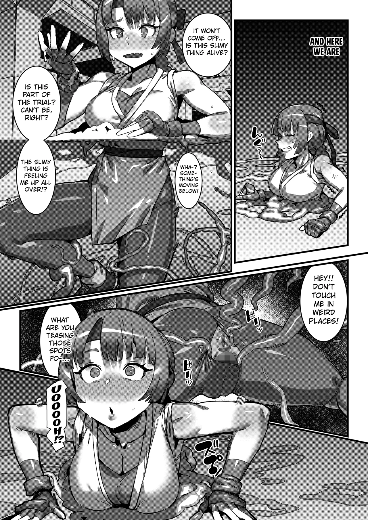 Yuri and Mai from KOF fall into a  tentacle trap disguised as the floor page 2