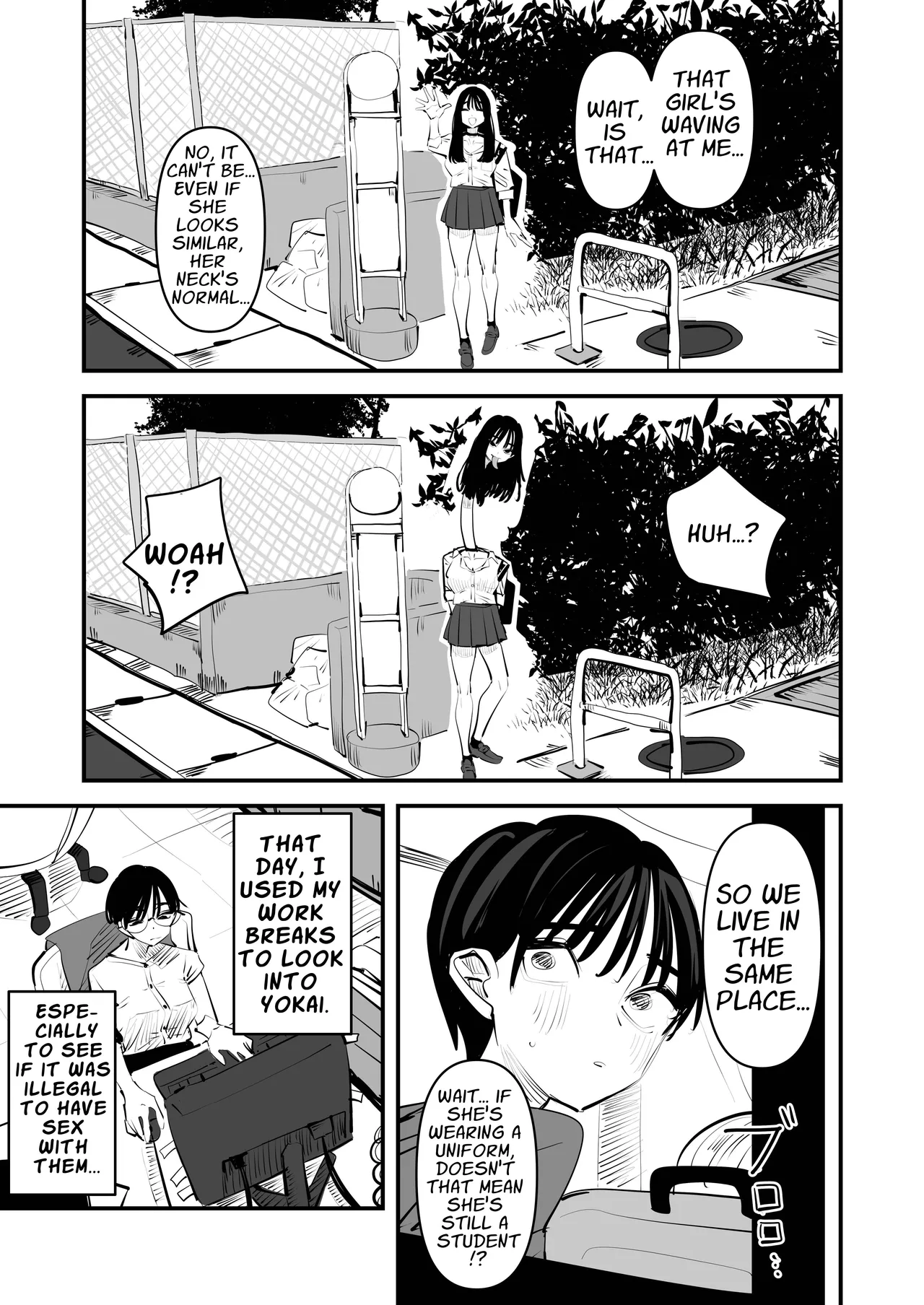 Yuri Lezzy Sex with a Rokurokubi Yōkai page 20